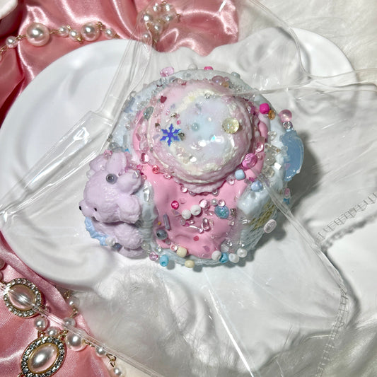 【Thalomis】くまの流心ケーキ|クリーム状 ふんわりとした感触|Squishy toy |Blue
