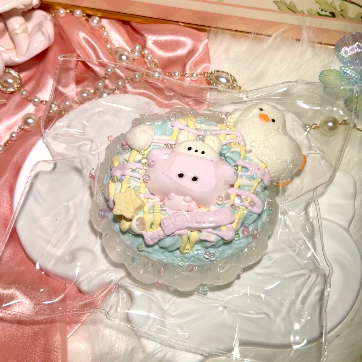 【DORO】アヒルのドーナツ|バタークリーム泥触感|Squishy toy |Blue