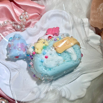 【Thalomis】うさぎのロールケーキ｜クリーム状 ふんわりとした感触｜Squishy toy ｜Blue