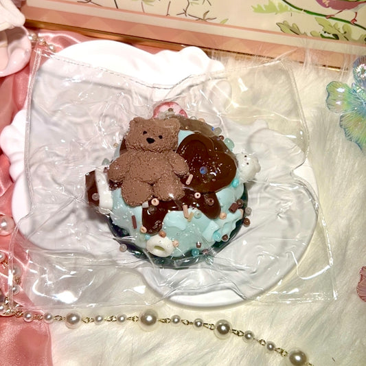 【DORO】クマのいちごプリン｜バタークリーム泥触感｜Squishy toy ｜Blue