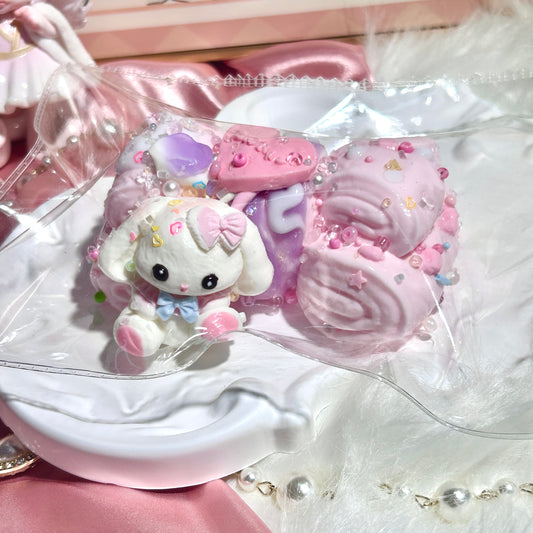 【Thalomis】うさぎのリボン｜クリーム状 ふんわりとした感触｜Squishy toy ｜Pink