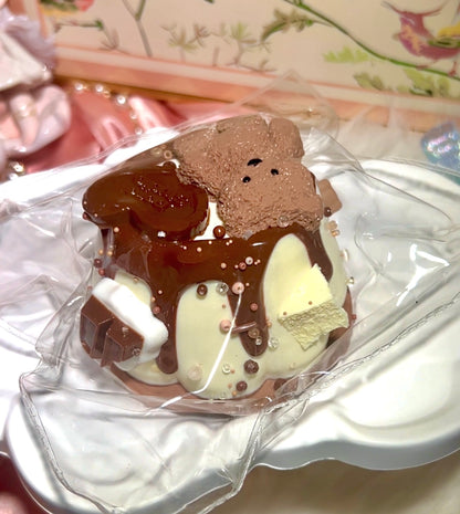 【DORO】チョコくまソースプリン スクイーズ｜バタークリーム感｜Squishy Toy｜chocolate brown