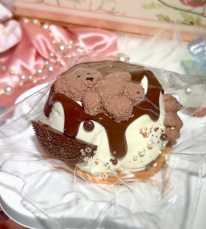 【DORO】チョコくまソースプリン スクイーズ｜バタークリーム感｜Squishy Toy｜chocolate brown